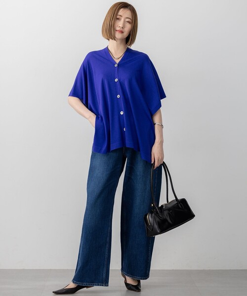 美品 RED CARD TOKYO カーブバギーデニム 23 ネイビー RED CARD TOKYO（レッドカード トーキョー） ジーンズ デニム デニム