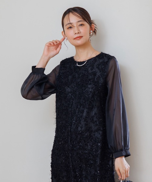 美品❣️ kaene スパンコールドレス kaene（カエン） ドレス 「kaene」スパンコールヤーンドレス/結婚式