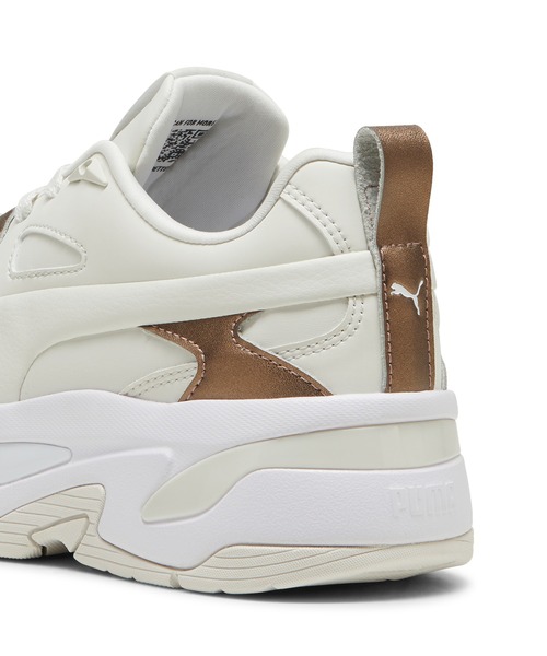 PUMA 「PUMA」 ローカットスニーカー 23.5cm ホワイト×ゴールド
