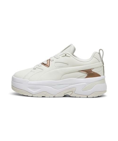 PUMA 「PUMA」 ローカットスニーカー 23.5cm ホワイト×ゴールド