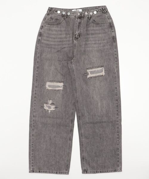 [Auntie Rosa Holiday] повреждение обработка Denim брюки MEDIUM серый женский 