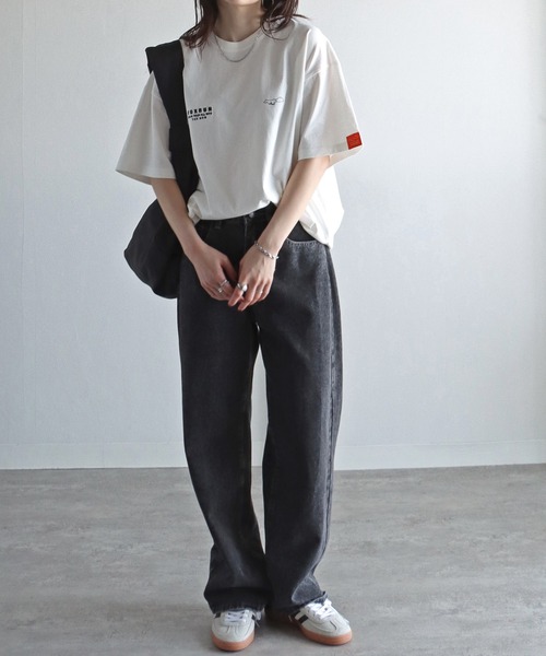 「COURO」 「FOXRUN」半袖Tシャツ M ネイビー レディース