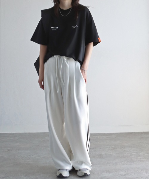 「COURO」 「FOXRUN」半袖Tシャツ M ネイビー レディース
