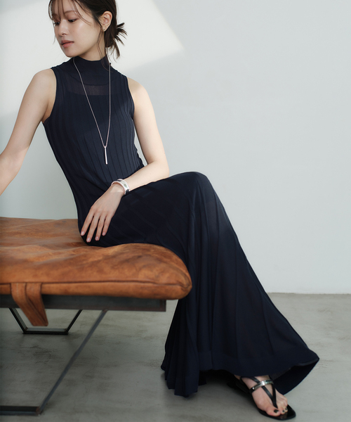 ワンピース L'AUBE BLANC Front drape jacquard Dress – L'AUBE BLANC