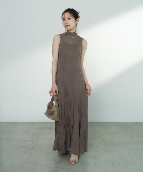 ワンピース L'AUBE BLANC NOBLE ワンピース 「NOBLE×L'AUBE BLANC」シアーワイド
