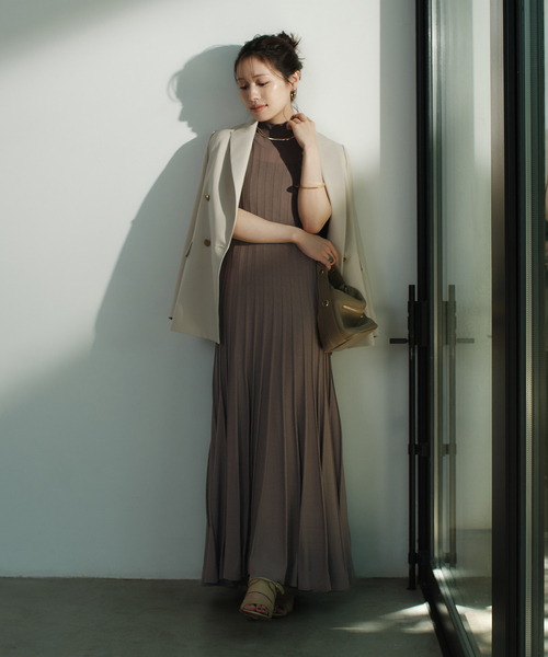 ワンピース L'AUBE BLANC NOBLE ワンピース 「NOBLE×L'AUBE BLANC」シアーワイド