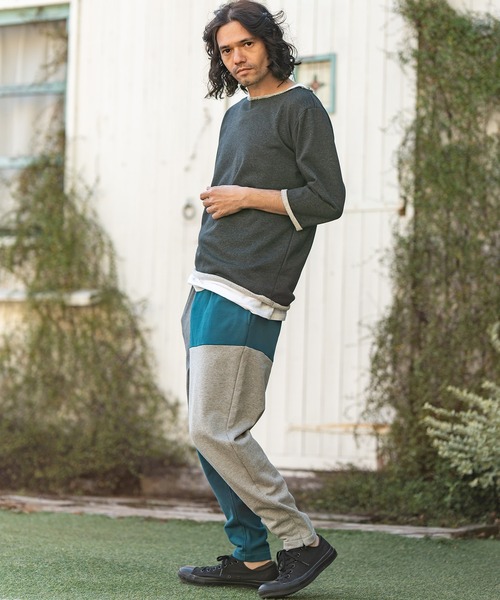 「CAMBIO」 7分袖Tシャツ L グレー メンズ