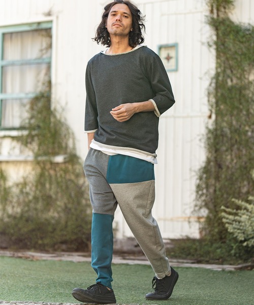 「CAMBIO」 7分袖Tシャツ L グレー メンズ