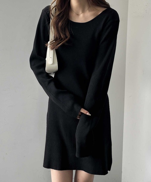 nelliy. ワンピース 「選べる2丈」バックオープンニットワンピース