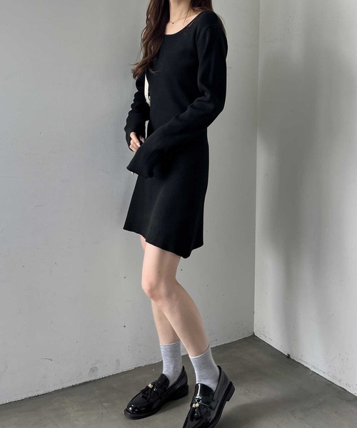 nelliy. ワンピース 「選べる2丈」バックオープンニットワンピース