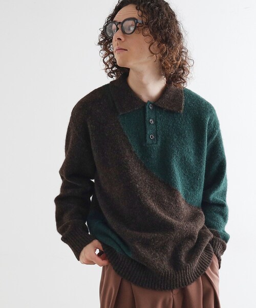 tk.TAKEO KIKUCHI（ティーケータケオキクチ） セーター ニット カーブ