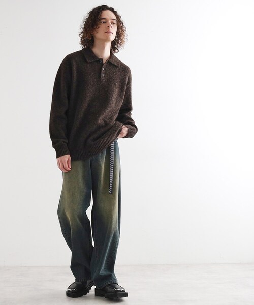 tk.TAKEO KIKUCHI（ティーケータケオキクチ） セーター ニット カーブ