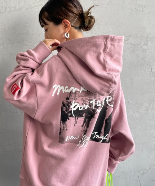 パーカー 「WEB先行予約」「MANHATTAN PORTAGE/マンハッタンポーテージ」 別注 バックフォトプリントパーカー レディース メンズ Manhattan Portage パーカー 「WEB先行予約」「MANHATTAN