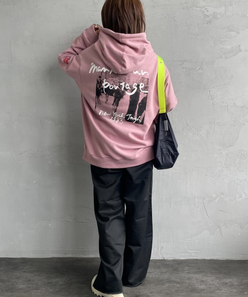 パーカー 「WEB先行予約」「MANHATTAN PORTAGE/マンハッタンポーテージ」 別注 バックフォトプリントパーカー レディース メンズ Manhattan Portage パーカー 「WEB先行予約」「MANHATTAN