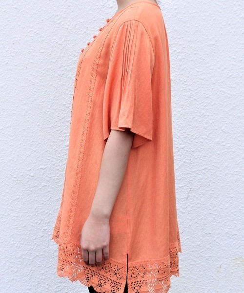 「MB mint breeze」 7分袖チュニック LL オレンジ レディース_画像7