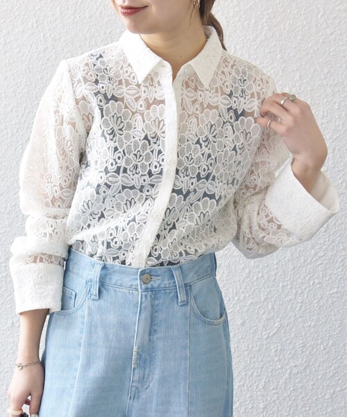 大人気， 限定セール 「SHIPS any」 長袖ブラウス ONE SIZE ブルー レディース
