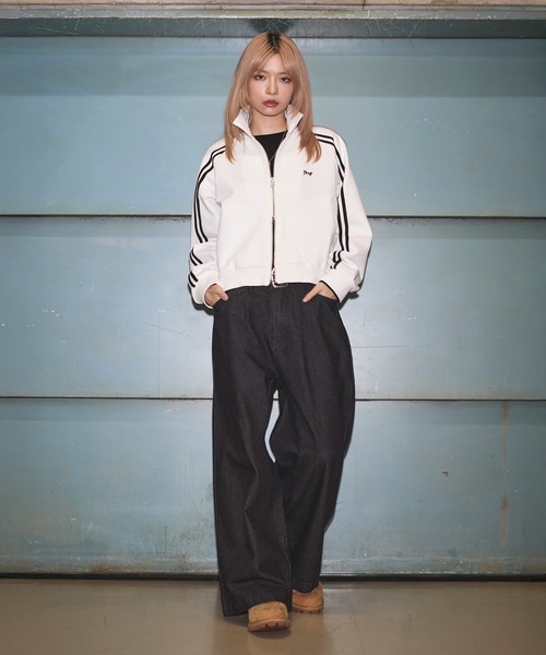 【美品】MSGM 切替 ジャージ トラックジャケット ブルゾン ジップアップ48 ブルゾン アウター 「SET-UP着用可能」コンパクトダブルジップライン