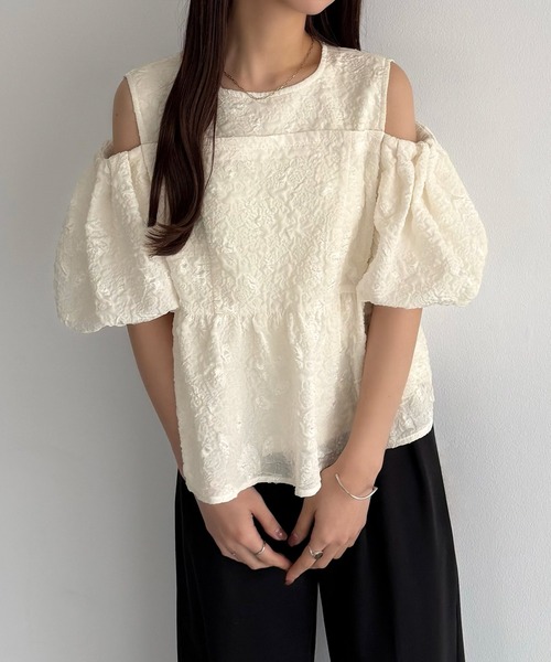 「callautia」 半袖ブラウス LARGE ブラック レディース