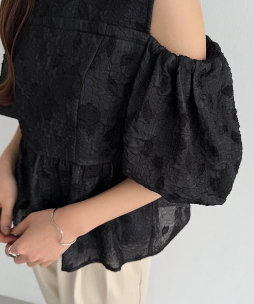 「callautia」 半袖ブラウス LARGE ブラック レディース