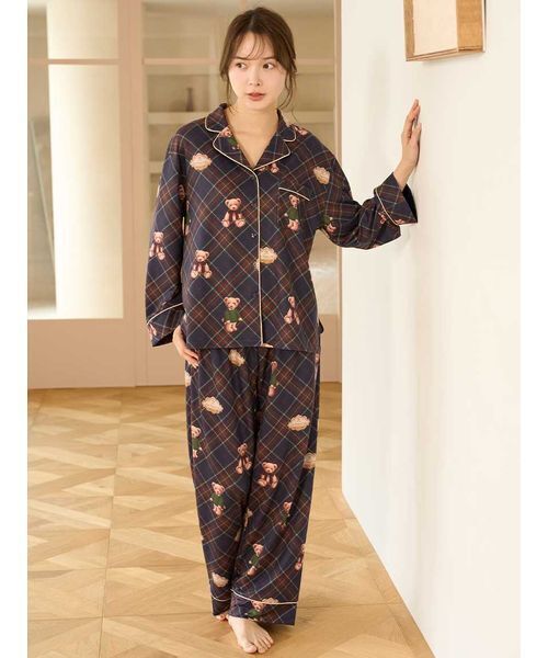 WOMEN】GOOD NIGHT BEAR JQDプルオーバー&スターJQDロングパンツ