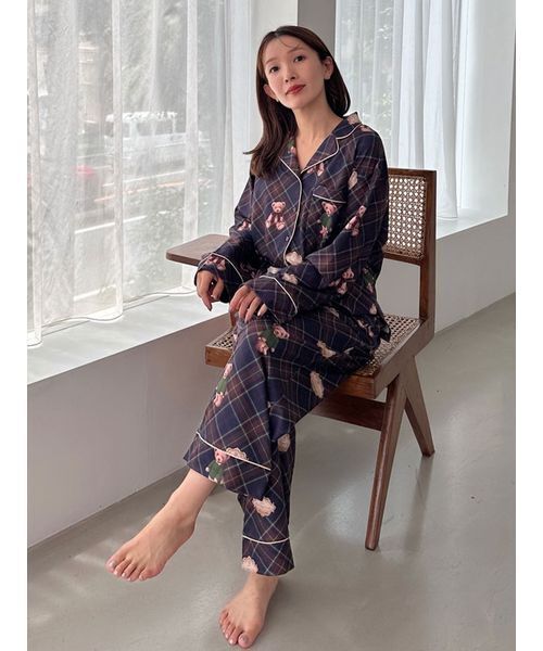 SNIDEL HOME パジャマ ルームウェア Bearロングパンツ レディース