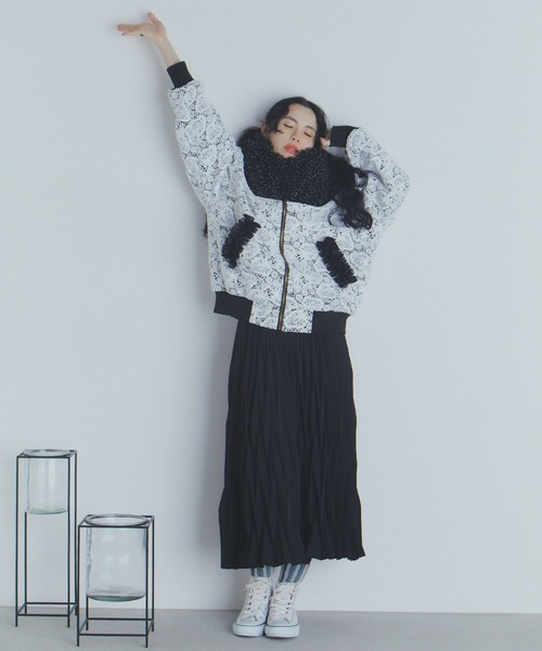 【完売商品】manana suerte ショートコート　ファー切替ブルゾン 完売商品】manana suerte ファー切替ブルゾン ショートコー