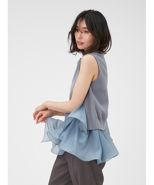 「FRAY I.D」 半袖ニット FREE グレー レディースの画像