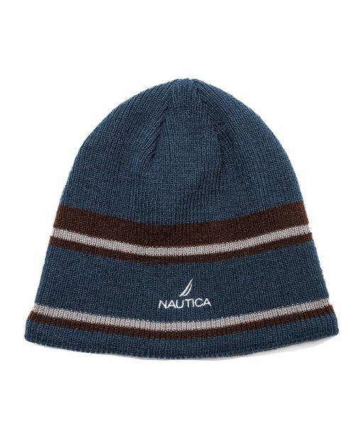 NKNIT ローゲージ　ニットキャップ NAUTICA（ノーティカ） ニット帽 ニットキャップ ビーニー LINE KNIT