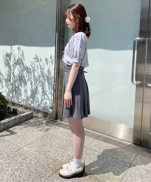 「abc une face」 半袖ニット FREE ピンク レディース_画像7