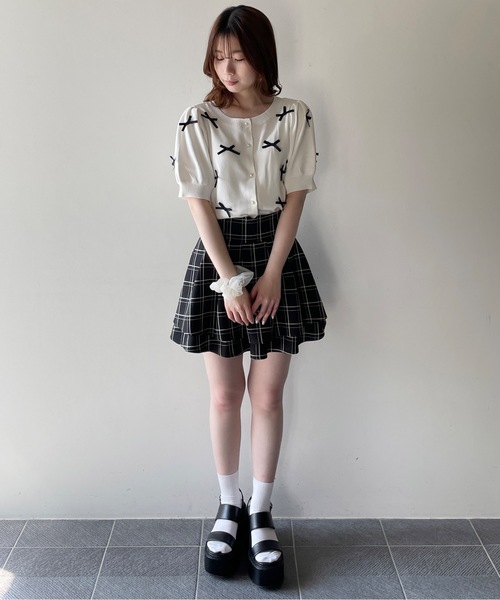 「abc une face」 半袖ニット FREE ピンク レディース_画像9