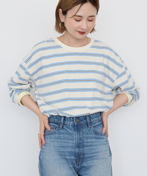 ami ボーダーロングTシャツ ami - 新品 AMI Paris アミパリス ボーダー ロングスリーブ Tシャツ S