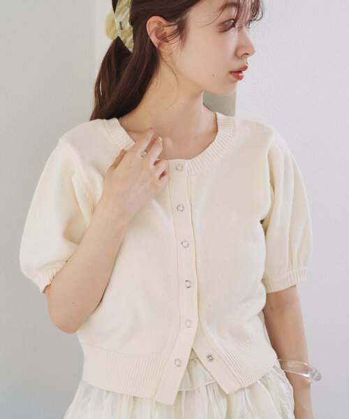 「Kastane」 半袖ニット FREE ライトグレー レディース_画像2