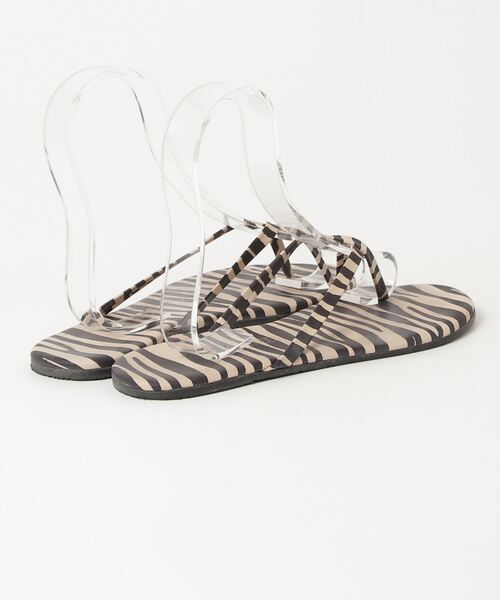 「TKEES」 フラットサンダル US8 ベージュ レディース_画像2