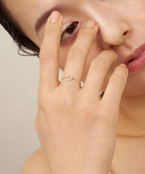 【va vendome aoyama】K10ゴールドダイヤモンド チェーンリング va vendome aoyama 指輪 リング K10ゴールド ダイヤモンド チェーン