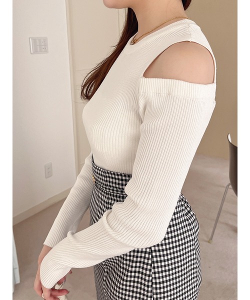 「MIIA」 長袖ニット FREE オフホワイト レディース_画像3