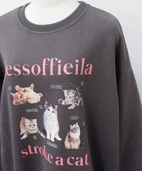 CLOTHY トレーナー スウェット 「キュートな癒し系トレーナー♪」ねこ