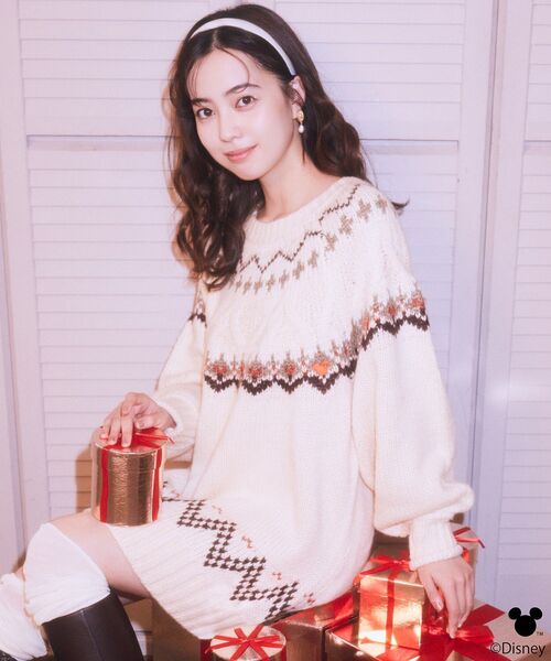 Disney（ディズニー） チュニック Disney/ミッキー刺繍ノルディック