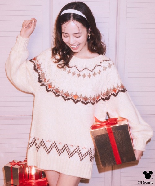 Disney（ディズニー） チュニック Disney/ミッキー刺繍ノルディック