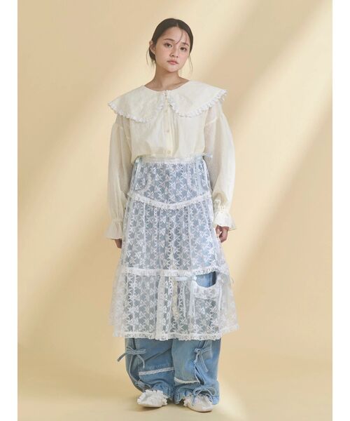 merry jenny（メリージェニー） スカート シアーレースフレアスカート