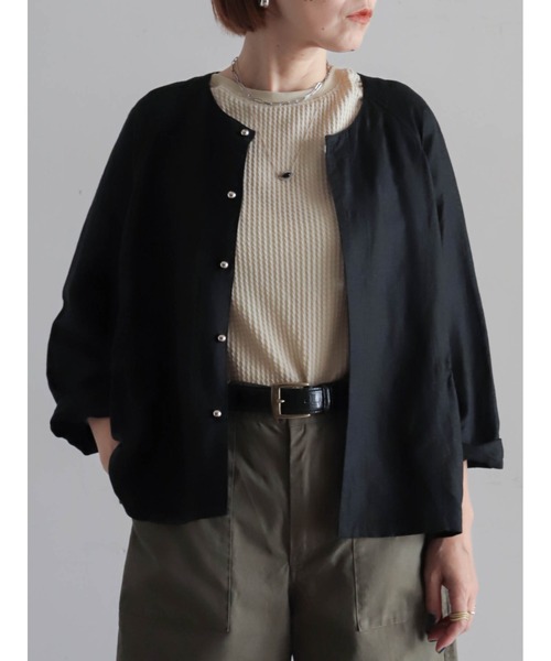 FIL DE FER（フィルデフェール） ジャケット ノーカラージャケット 麻