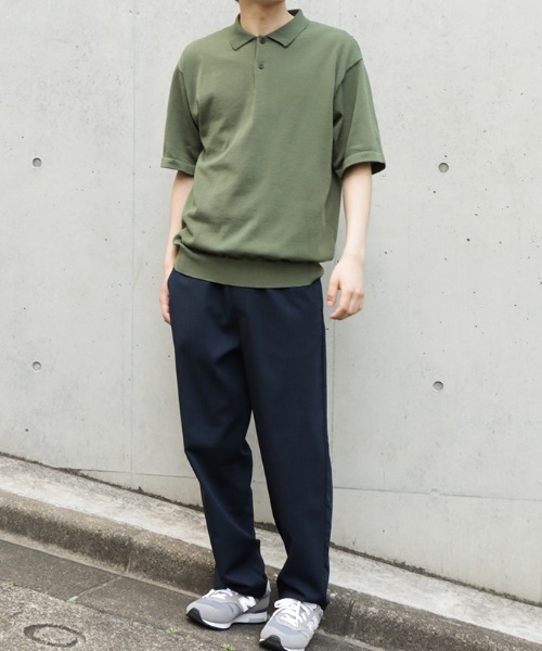 「NAVY」 半袖ポロシャツ M カーキ メンズ_画像9