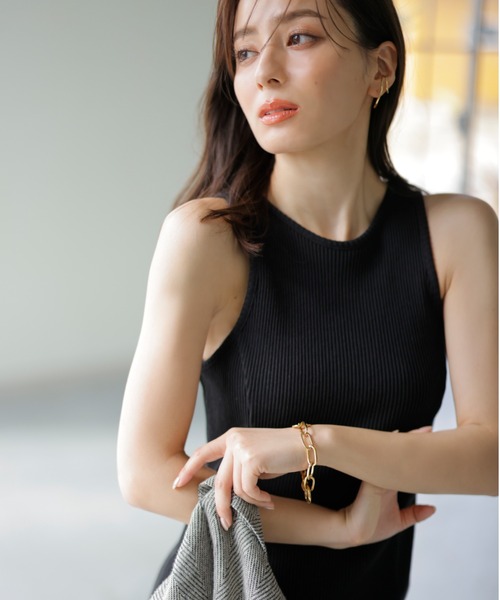 「anuans」 ノースリーブワンピース FREE ライトベージュ レディース_画像2