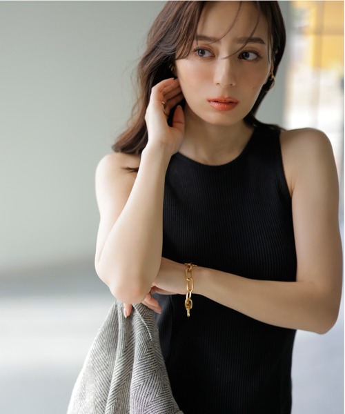 「anuans」 ノースリーブワンピース FREE ライトベージュ レディース_画像6