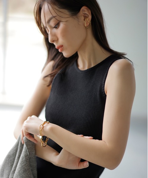 「anuans」 ノースリーブワンピース FREE ライトベージュ レディース_画像8