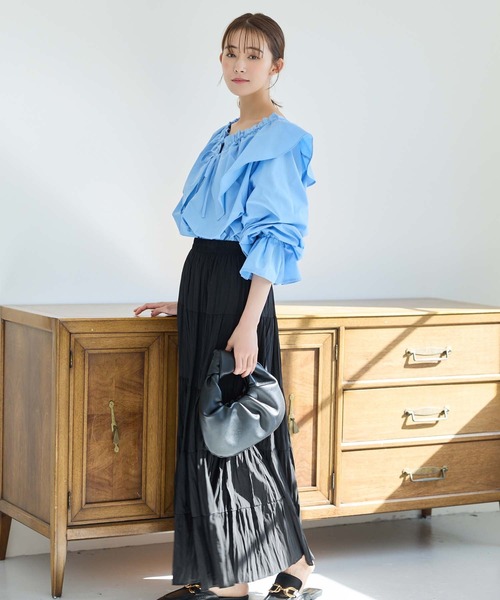 「fifth」 長袖ブラウス M ブルー レディース_画像4