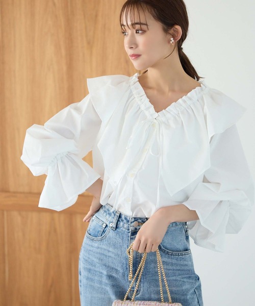 「fifth」 長袖ブラウス M ブルー レディース_画像7