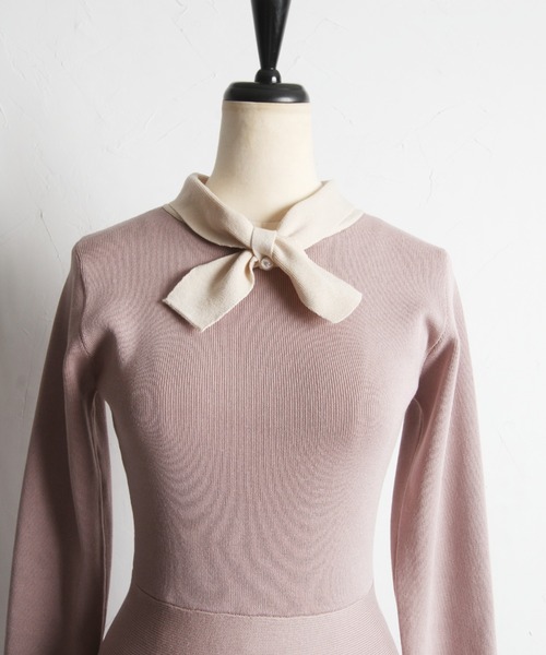 「tocco closet」 ニットワンピース M ネイビー レディース_画像6