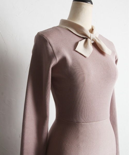 「tocco closet」 ニットワンピース M ネイビー レディース_画像8