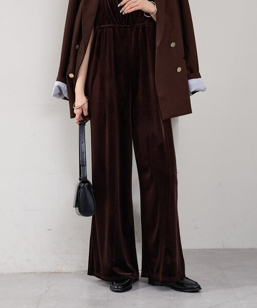 mystic（ミスティック） サロペット オーバーオール ベロアフリル