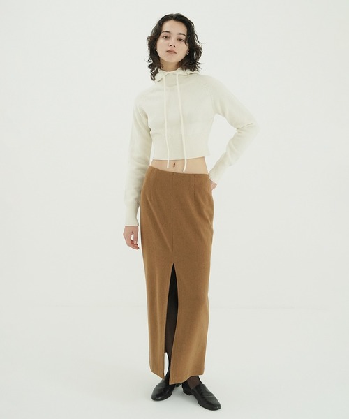 トップス short knit hoodie CLANE size2 CLANE（クラネ） ニット セーター SHORT KNIT HOODIE レディース